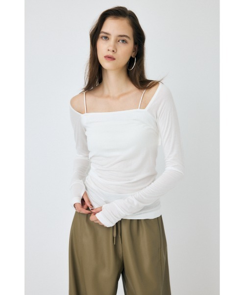 tシャツ SQUARE NECK GATHER トップス レディース