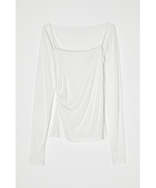 MOUSSY tシャツ 「25年AW新作」SQUARE NECK GATHER トップス