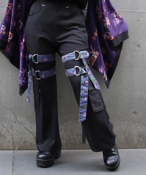 REZEN（リゼン） パンツ 和柄JQベルト付カーゴパンツ メンズ