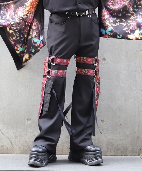 REZEN（リゼン） パンツ 和柄JQベルト付カーゴパンツ メンズ