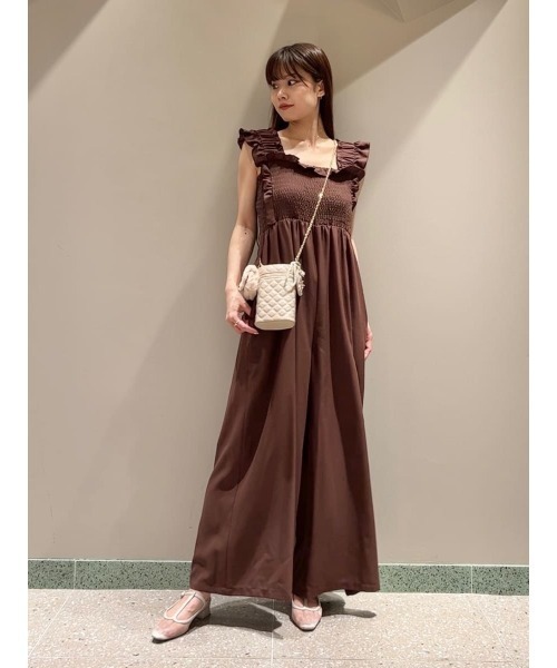 SNIDEL　フリルオールインワン SNIDEL スナイデル フリルオールインワン グレー/M｜結婚式