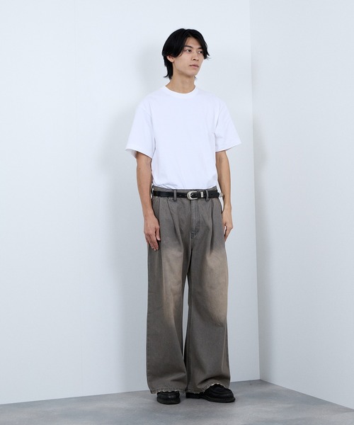 ジーンズ Two-Tuck Wide-Leg Denim Pants デニムツータックワイド