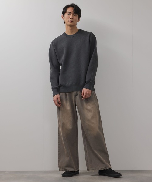 ワイドパンツ ジーンズ Two-Tuck Wide-Leg Denim Pants デニム