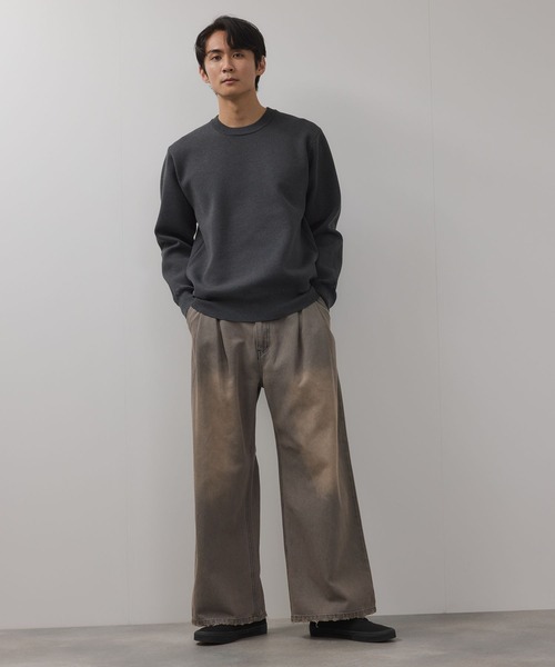 ジーンズ Two-Tuck Wide-Leg Denim Pants デニムツータックワイド
