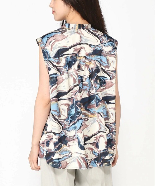 「PREFERIR」 ノースリーブブラウス LARGE ネイビー レディース_画像8