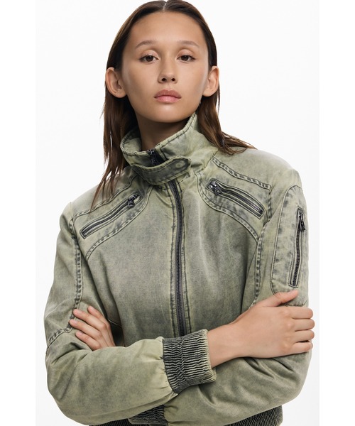 Desigual（デシグアル） ミリタリージャケット モッズコート レザー