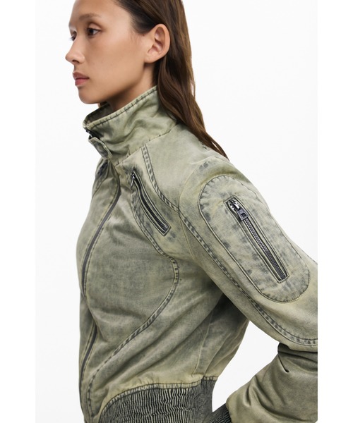 Desigual（デシグアル） ミリタリージャケット モッズコート レザー