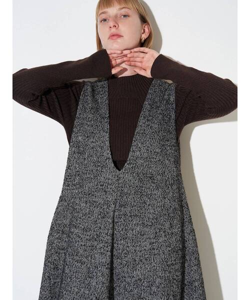 ELENDEEK（エレンディーク） ワンピース ツィードディープVネック