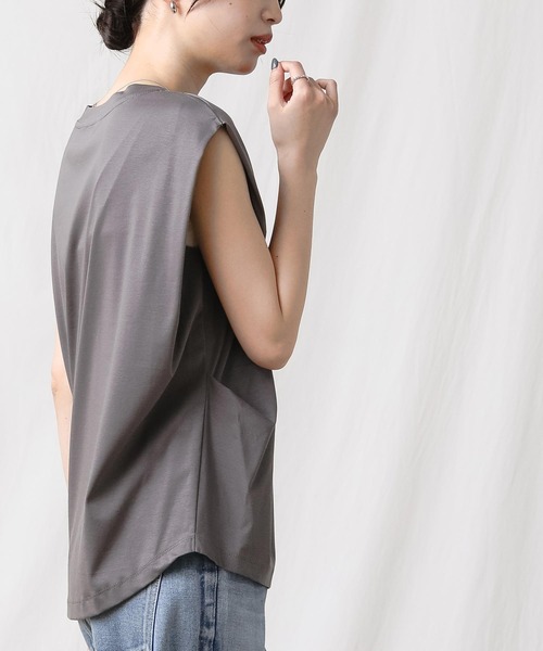 「Gready Brilliant」 ノースリーブトップス 38 チャコールグレー レディース_画像5