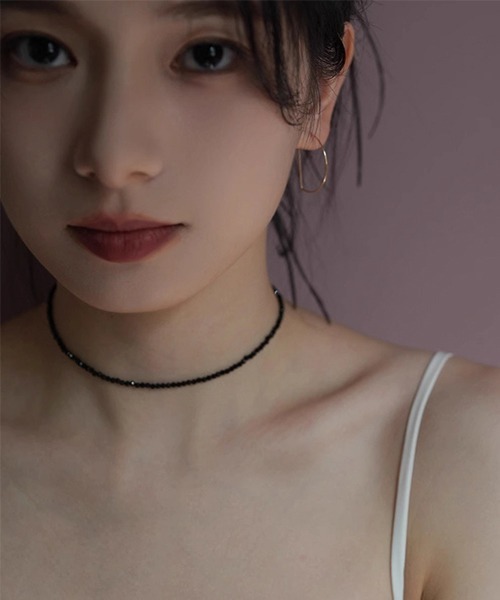 NO WAY ネックレス /ブラックビーズストーンチョーカーネックレス