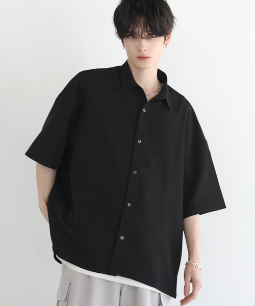 「LILL」 半袖シャツ M ブルー メンズ_画像3