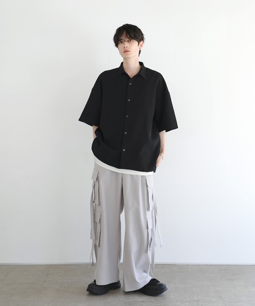 「LILL」 半袖シャツ M ブルー メンズ_画像6