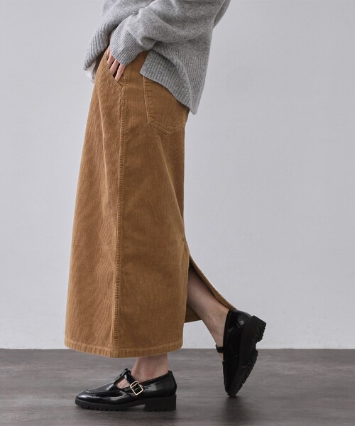 OPAQUE.CLIP スカート コーデュロイナロースカート「洗濯機OK