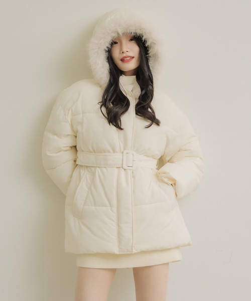 MARUI BUNNY ホワイトダウンジャケット キルティング セール】arrange marshmallow hood quilting / アレンジマシュマロ