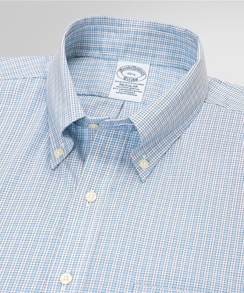 「BROOKS BROTHERS」 半袖シャツ 16.5 ライトブルー メンズ_画像4