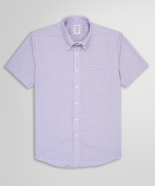 「BROOKS BROTHERS」 半袖シャツ 16.5 ライトブルー メンズ_画像5