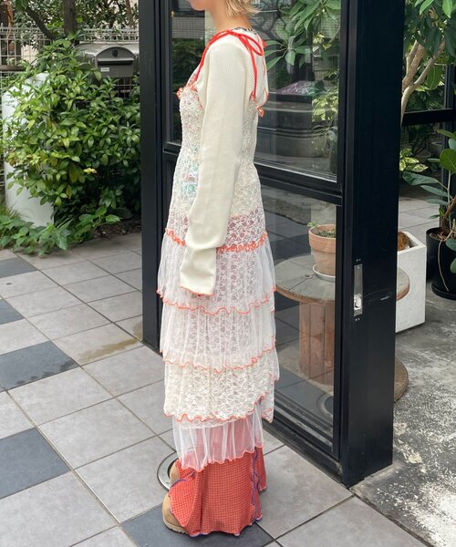 HELLO.SANFRANCISCO レースブロッキングティアードスカート HELLO.SANFRANCISCO（ハローサンフランシスコ） スカート 「HELLO