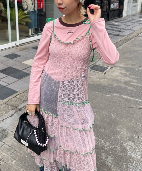 HELLO.SANFRANCISCO レースブロッキングティアードスカート HELLO.SANFRANCISCO（ハローサンフランシスコ） スカート 「HELLO