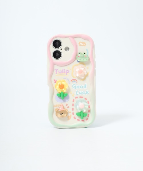ビーズ装飾のiPhoneケース FUNALIVE（ファンアライブ） スマホケース 立体フラワーモチーフ