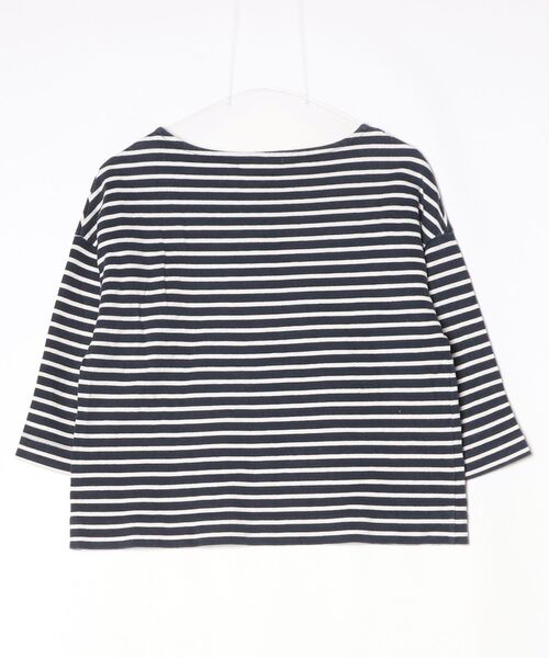 「AZUL ENCANTO」 ボーダー柄7分袖カットソー M ネイビー レディース_画像2