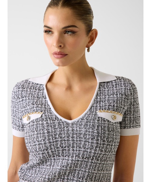 GUESS（ゲス） ニット セーター Short Sleeves V-neck Collar 