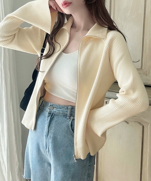 「Meiru」 長袖ニット MEDIUM アイボリー レディース_画像5