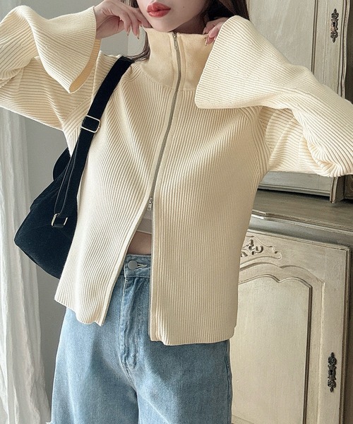 「Meiru」 長袖ニット MEDIUM アイボリー レディース_画像7