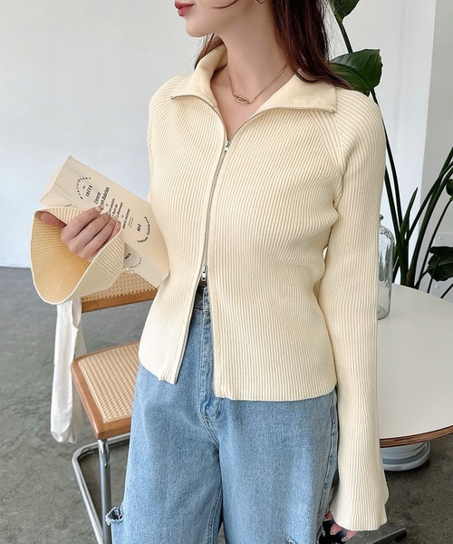 「Meiru」 長袖ニット MEDIUM アイボリー レディース_画像8