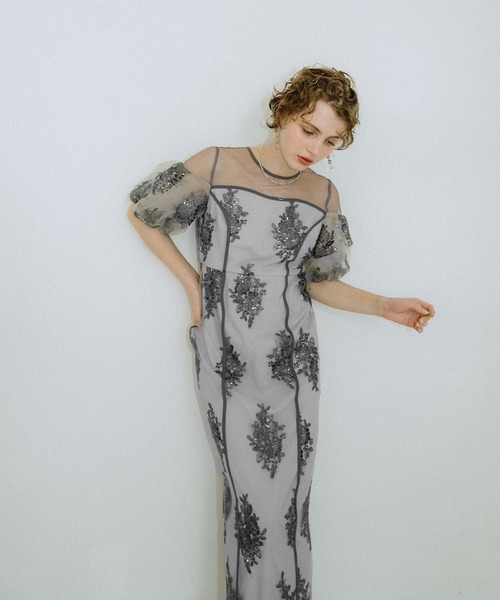 et.UNiVER ドレス Embroidered sheer dress : ZOZOTOWN Yahoo!店