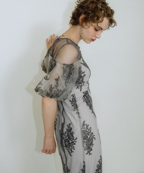 et.UNiVER ドレス Embroidered sheer dress : ZOZOTOWN Yahoo!店