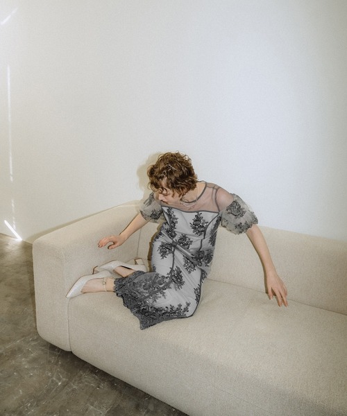 et.UNiVER ドレス Embroidered sheer dress : ZOZOTOWN Yahoo!店