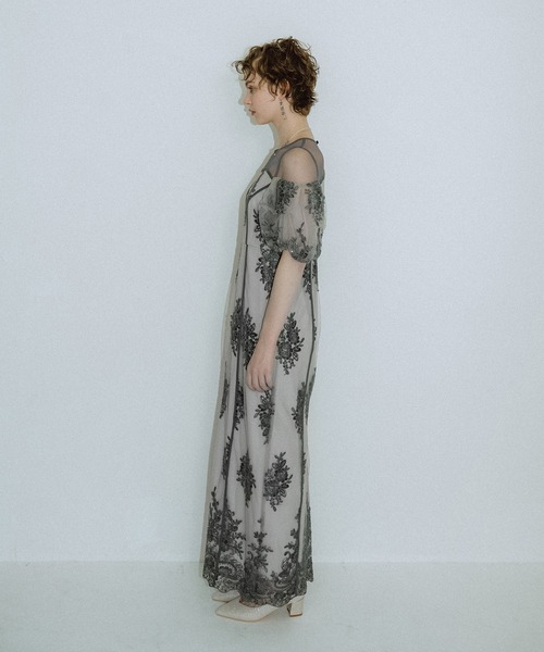 et.UNiVER ドレス Embroidered sheer dress : ZOZOTOWN Yahoo!店