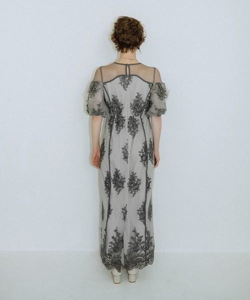【et.UNiVER】Sheer Jacquard Organza Dress et.UNiVER ドレス Sheer Jacquard Organza Dress : ZOZOTOWN Yahoo!店