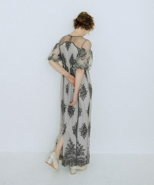 et.UNiVER ドレス Embroidered sheer dress : ZOZOTOWN Yahoo!店