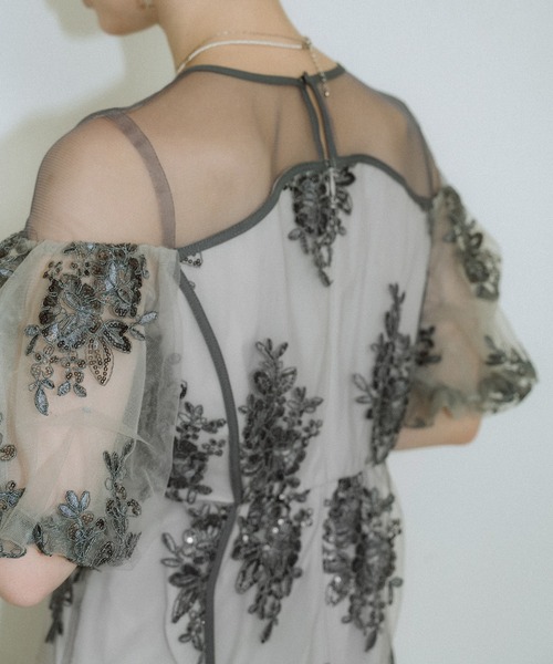 et.UNiVER ドレス Embroidered sheer dress : ZOZOTOWN Yahoo!店