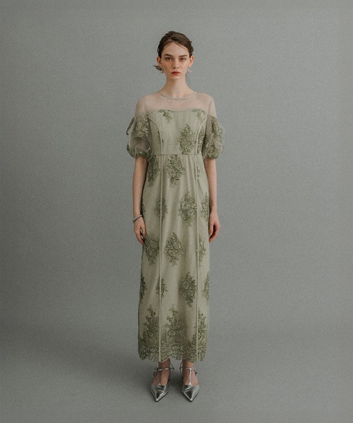 et.UNiVER ドレス Embroidered sheer dress : ZOZOTOWN Yahoo!店