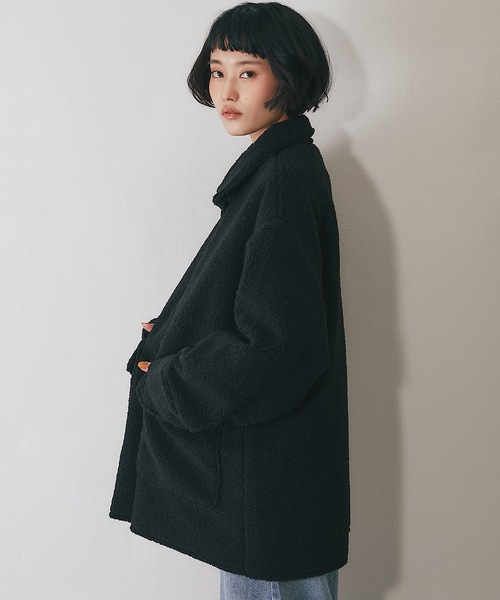 ムートンコート ボアコート フェイクムートンビックポケットジャケット