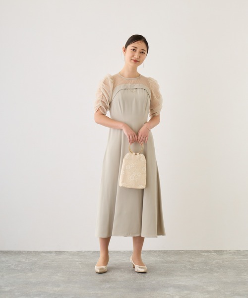 「Dorry Doll」 半袖ワンピース S グレイッシュベージュ レディース_画像5