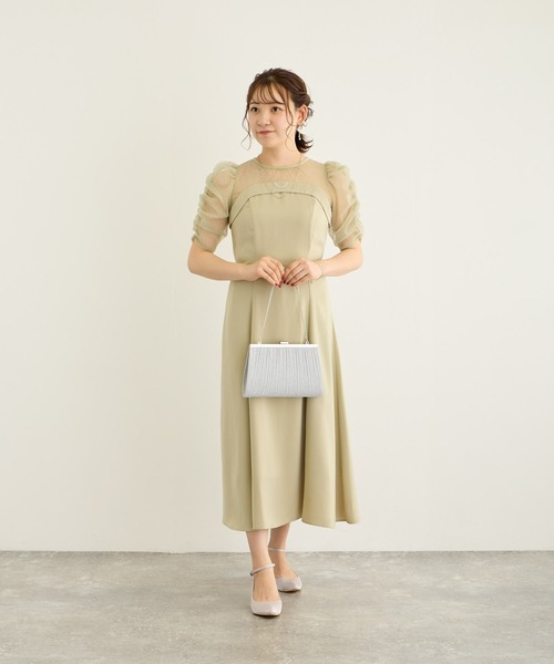 「Dorry Doll」 半袖ワンピース S グレイッシュベージュ レディース_画像6