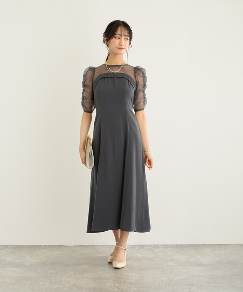 「Dorry Doll」 半袖ワンピース S グレイッシュベージュ レディース_画像7