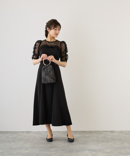 「Dorry Doll」 半袖ワンピース S グレイッシュベージュ レディース_画像8