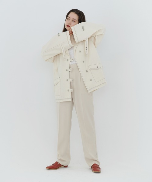 「TINA：JOJUN」 デニムジャケット M アイボリー レディース_画像3