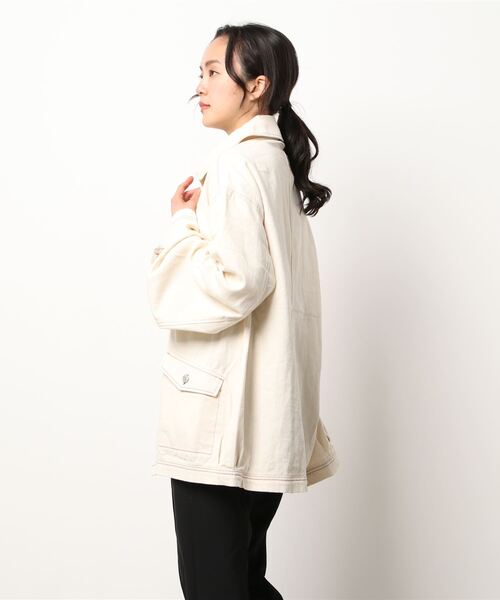 「TINA：JOJUN」 デニムジャケット M アイボリー レディース_画像4