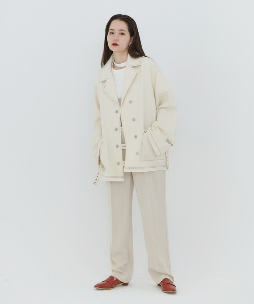 「TINA：JOJUN」 デニムジャケット M アイボリー レディース_画像6