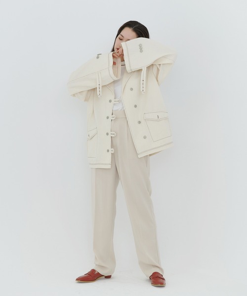 「TINA：JOJUN」 デニムジャケット M アイボリー レディース_画像7