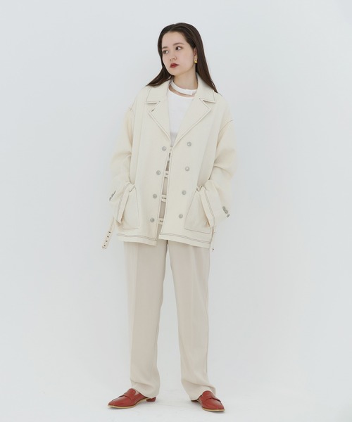 「TINA：JOJUN」 デニムジャケット M アイボリー レディース_画像8