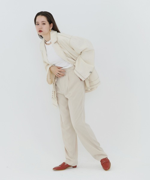 「TINA：JOJUN」 デニムジャケット M アイボリー レディース_画像9