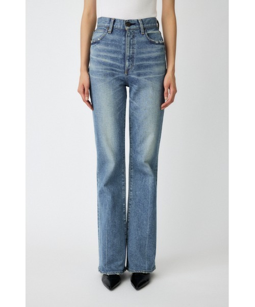 美品 MOUSSY MVS FLARE LONG 24 ハイウエスト 日本製 MOUSSY マウジー MVS FLARE (L) ロング24 フレア デニム moussy MVS 24