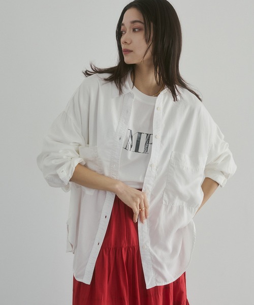 hunch（ハンチ） ブラウス シャツ 「接触冷感」テンセルデニム 製品