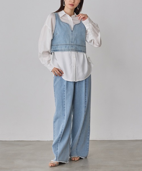 hunch（ハンチ） ブラウス シャツ 「接触冷感」テンセルデニム 製品